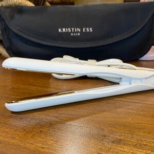 Kristin Ess Travel White and Gold Hair Mini Straightener